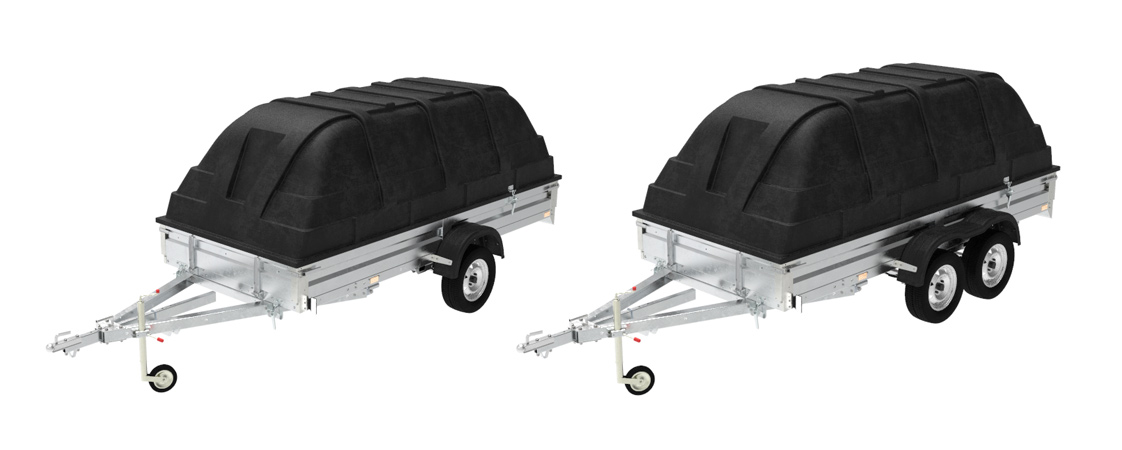 Прицепы «Экспедиция» с пластиковой крышкой прицепы Универсал 111345 и 121345 Евро с пластиковыми крышками